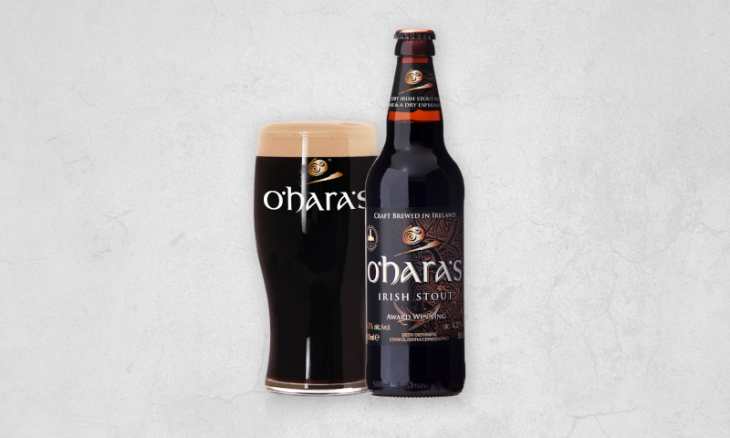 O'Hara's Irish Stout flesje en glas